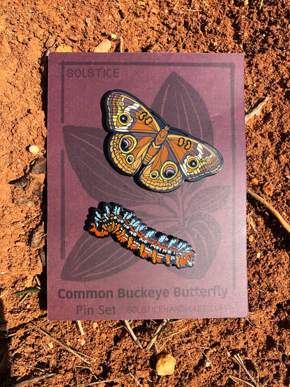 Common Buckeye Butterfly Pin Set