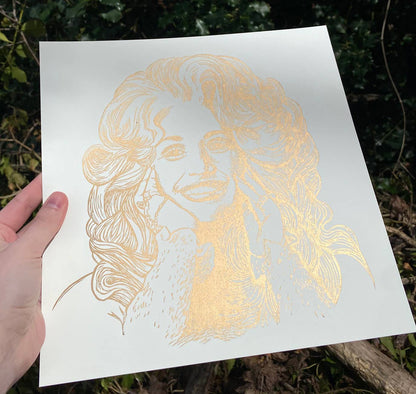 Dolly Parton Linocut Print