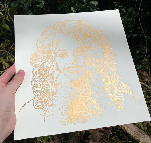 Dolly Parton Linocut Print