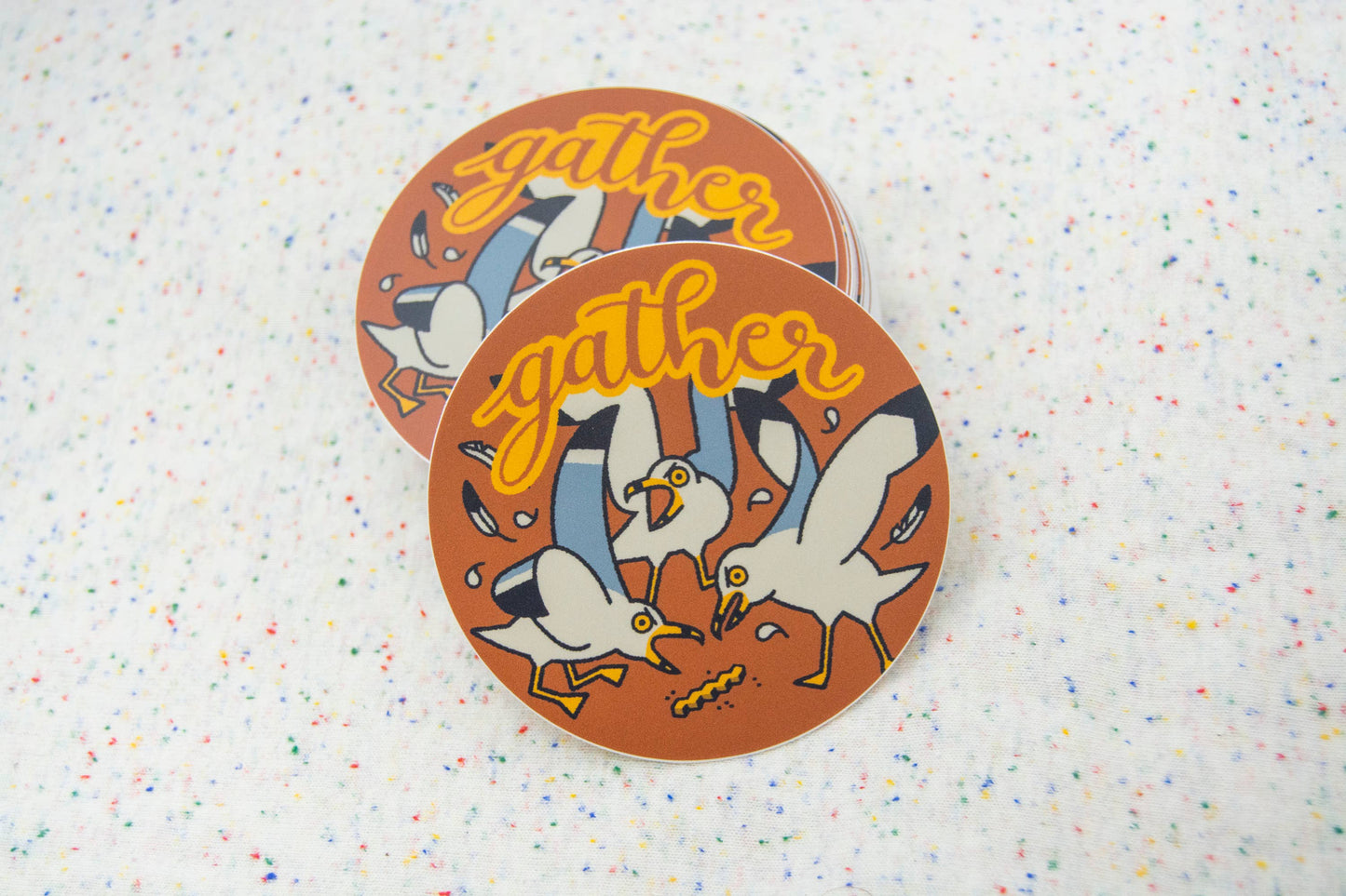 Gather Seagulls - 3" Vinyl Sticker