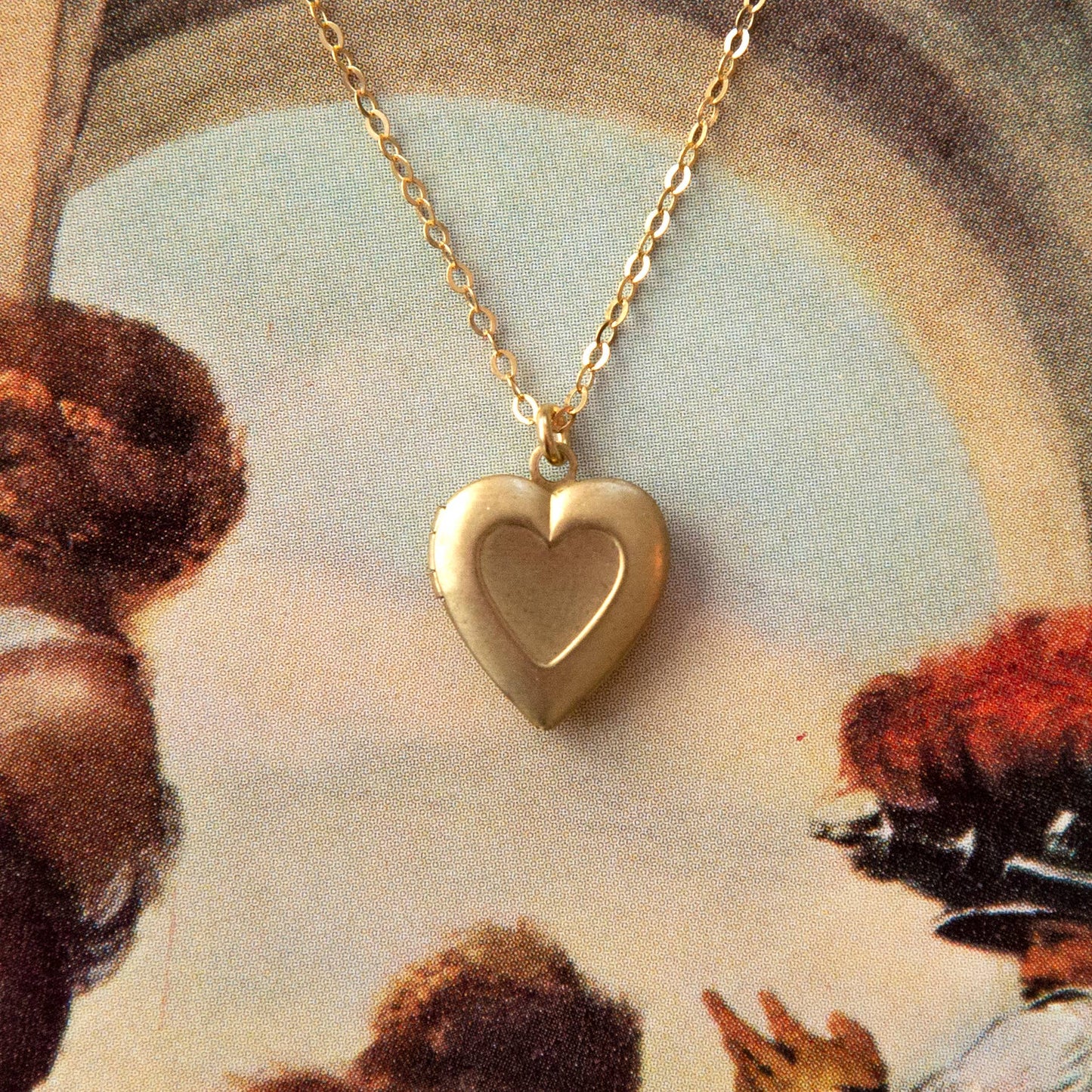 Vintage Mini Heart Locket Necklace
