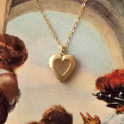 Vintage Mini Heart Locket Necklace
