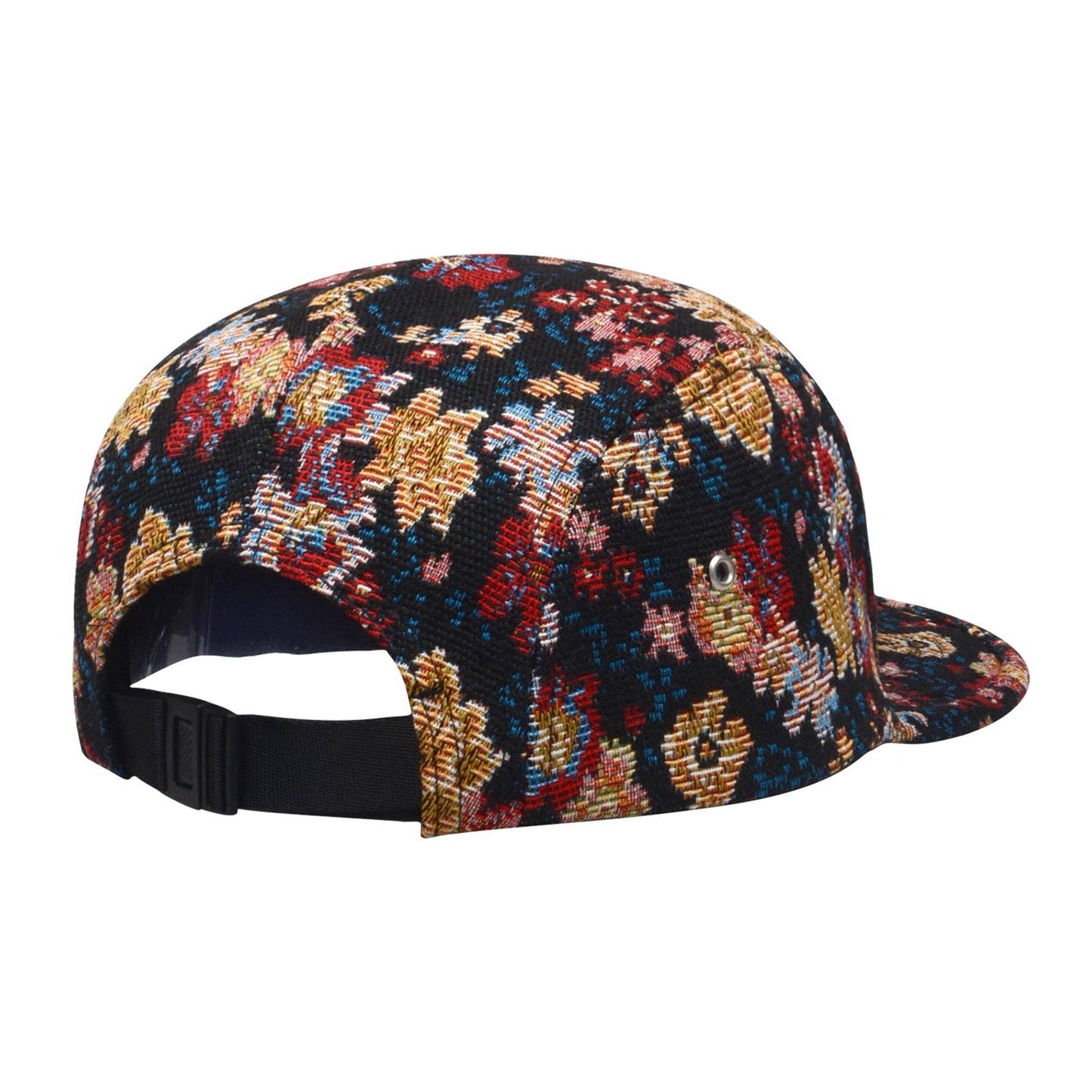 Floral Jacquard 5 Panel Hat Camp Cap
