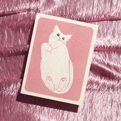 Cat on Glass - Risograph Card