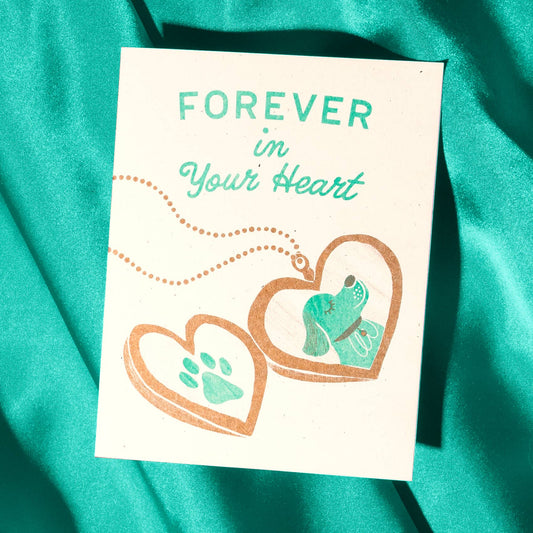 Forever In Your Heart Dog - Risograph Card