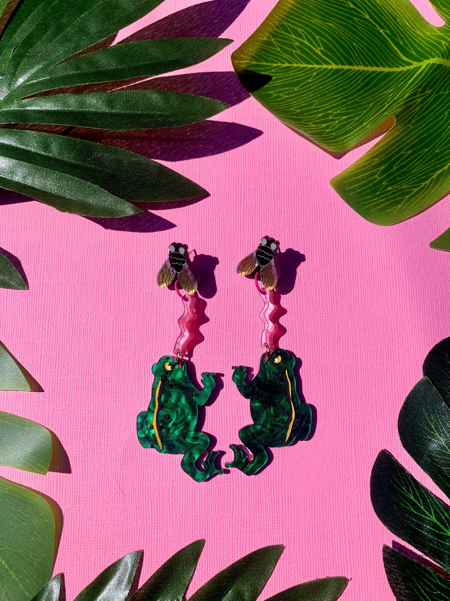 Frog and Fly Earrings
