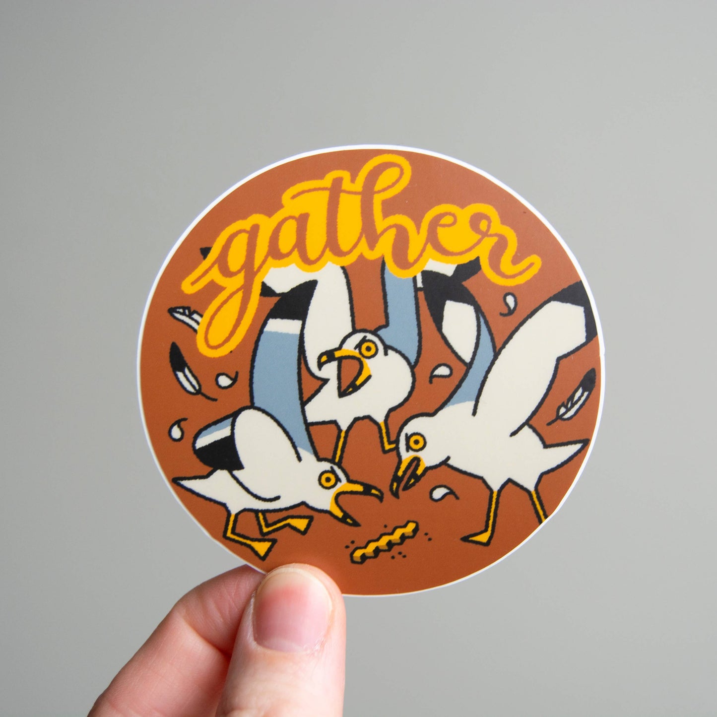 Gather Seagulls - 3" Vinyl Sticker