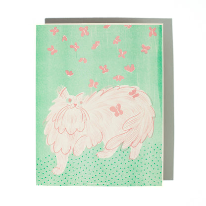 Butterfly Cat - Risograph Print