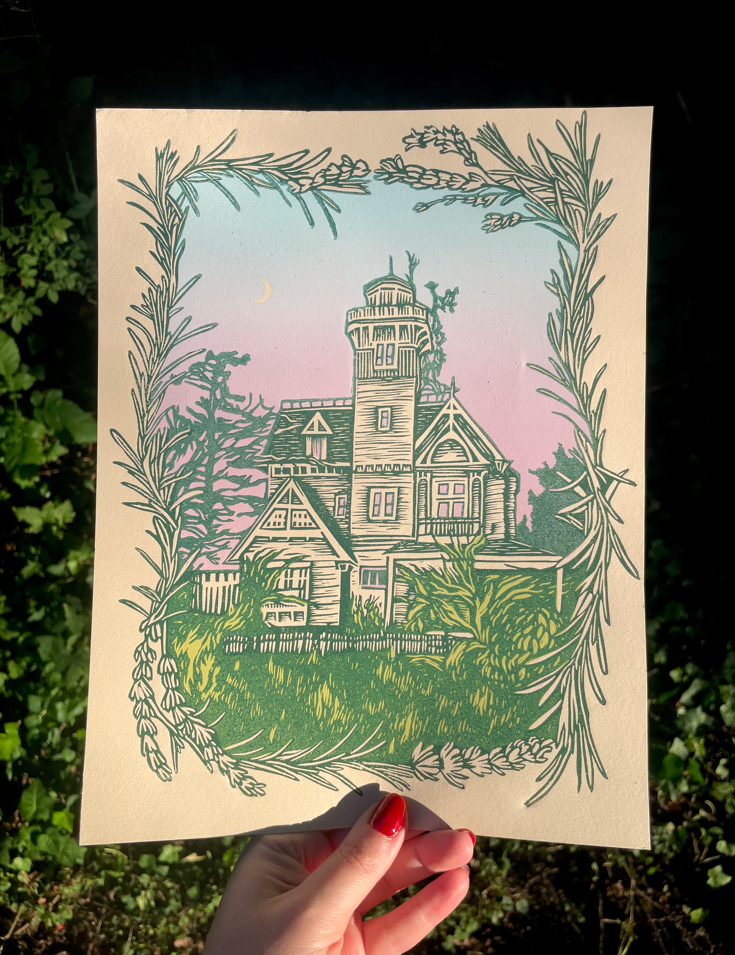 Practical Magic Linocut Print