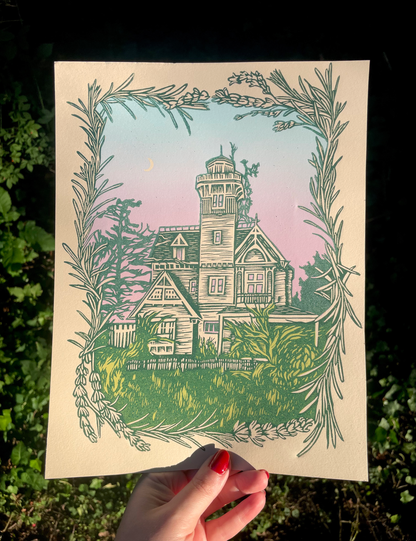 Practical Magic Linocut Print