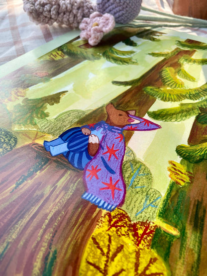 Wizard Fox in the Forest Illustration