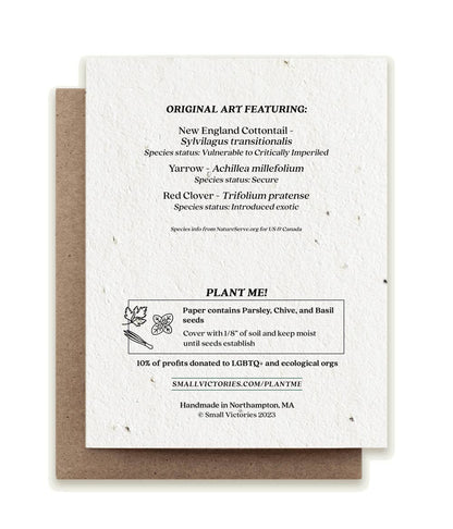 Rabbit Gathering Herbs Plantable Herb Seed Card