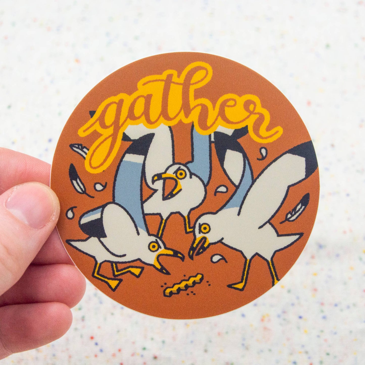 Gather Seagulls - 3" Vinyl Sticker