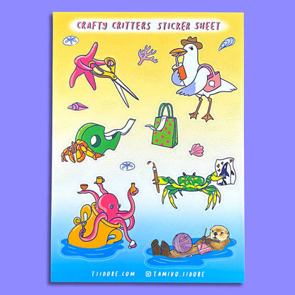 Crafty Critters Sticker Sheet