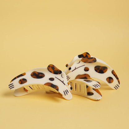 Tortie Puppy Hair Claw - Tortoise Acetate Cute Dog Hair Clip