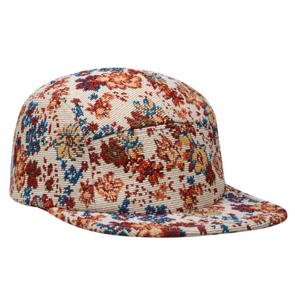 Floral Jacquard 5 Panel Hat Camp Cap