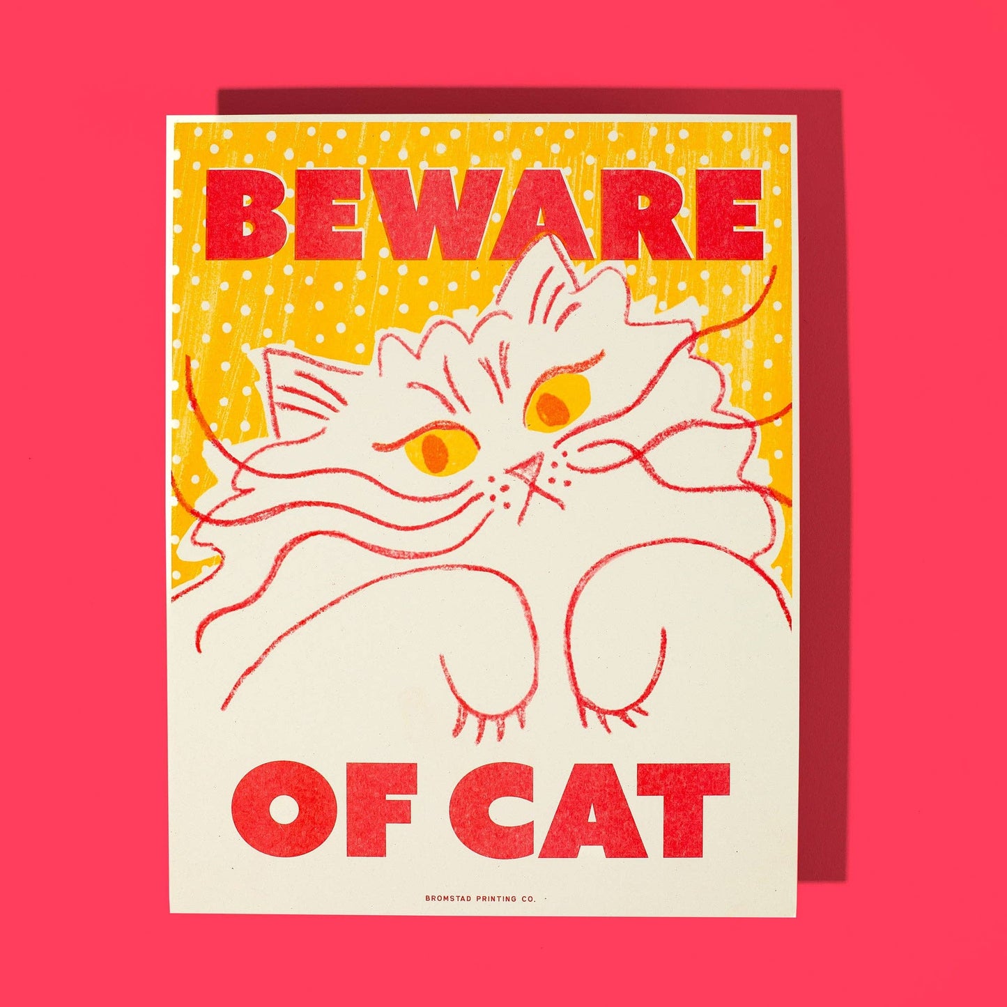 Beware of Cat - Risograph Print