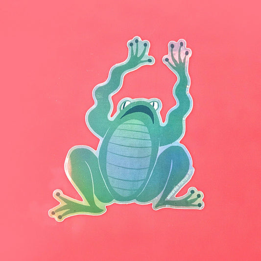 Panic Frog Holographic Sticker