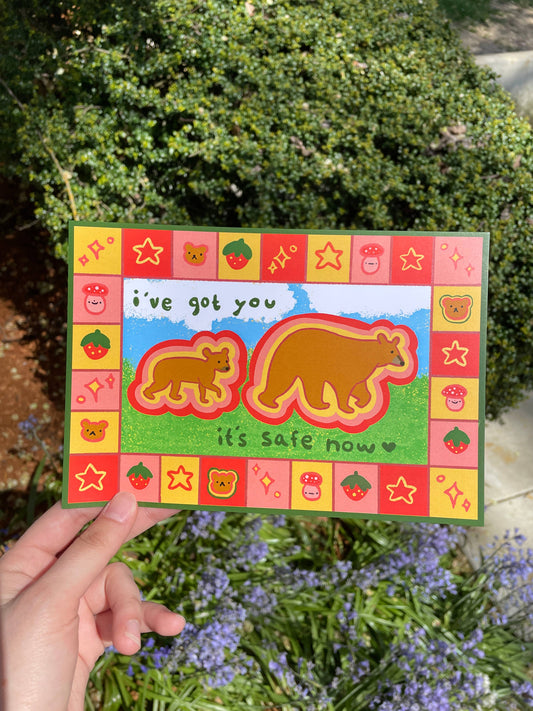 Sweet Kidcore Bear Art Print