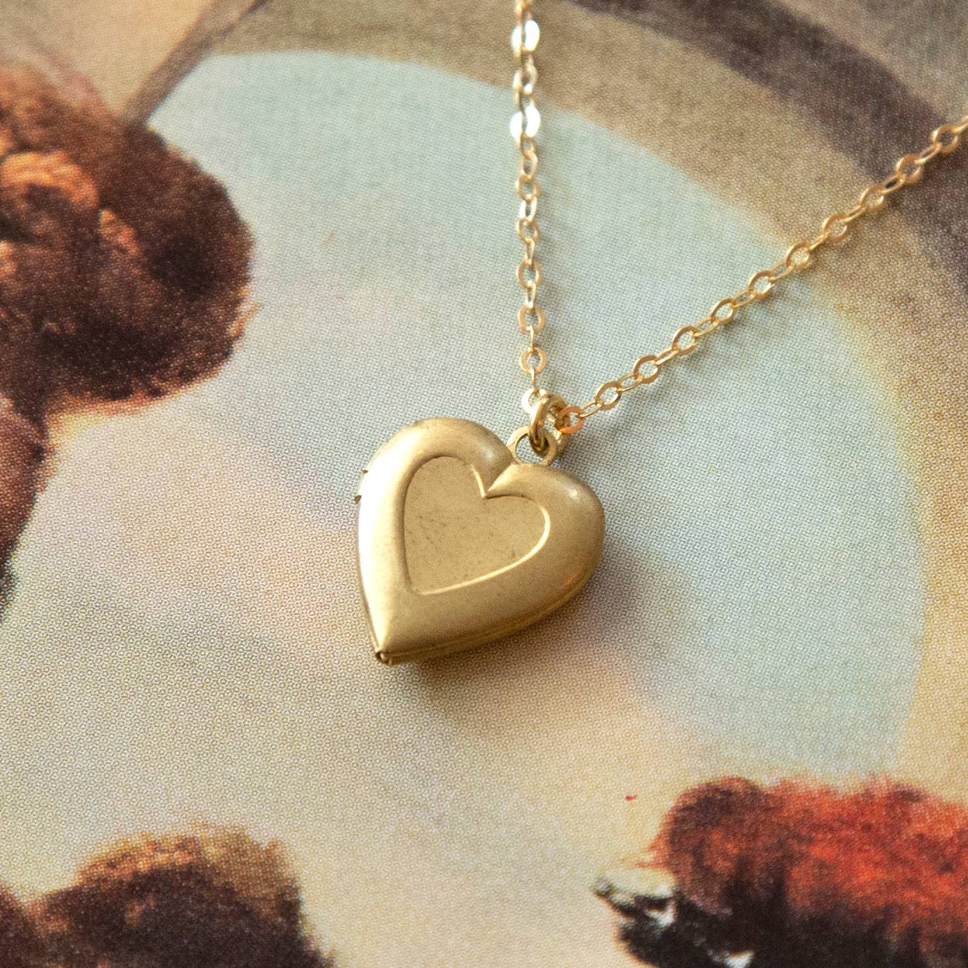 Vintage Mini Heart Locket Necklace