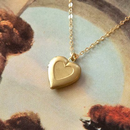 Vintage Mini Heart Locket Necklace