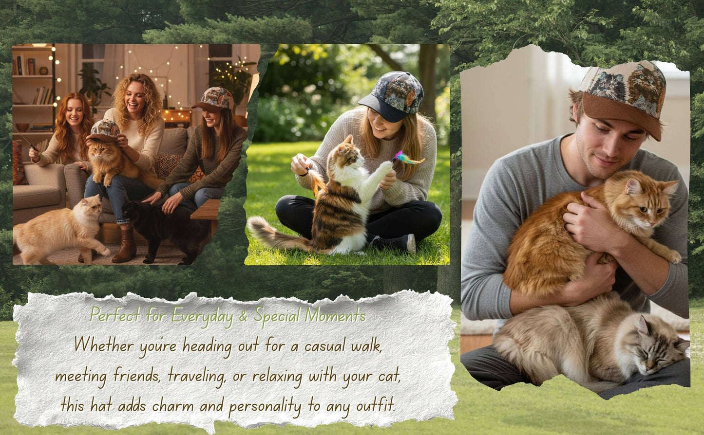 Jacquard Cat Tapestry Baseball Cap