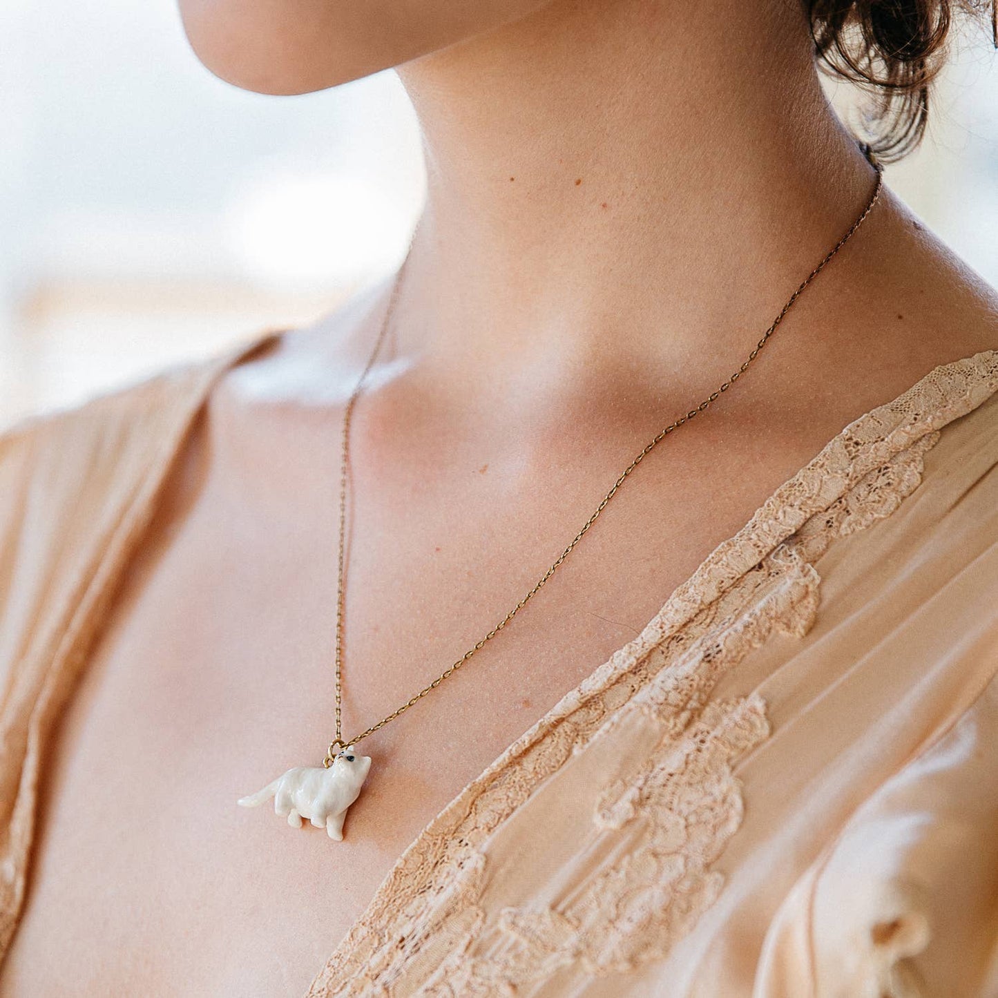 Tiny Persian Cat Necklace