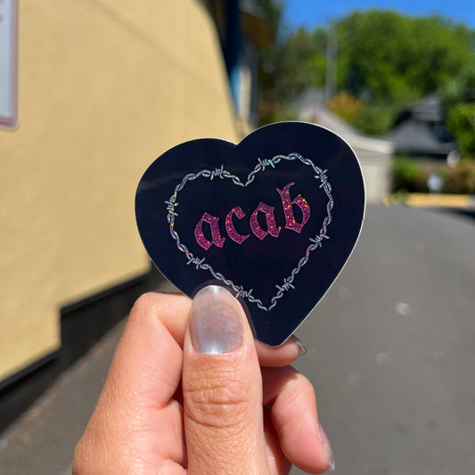 ACAB Shimmer Heart Sticker
