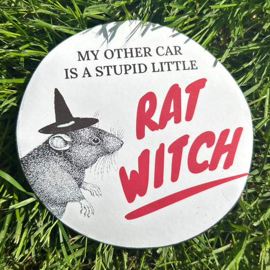 Rat Witch Car Magnet
