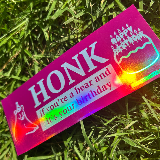 Birthday Bear Bumper Sticker