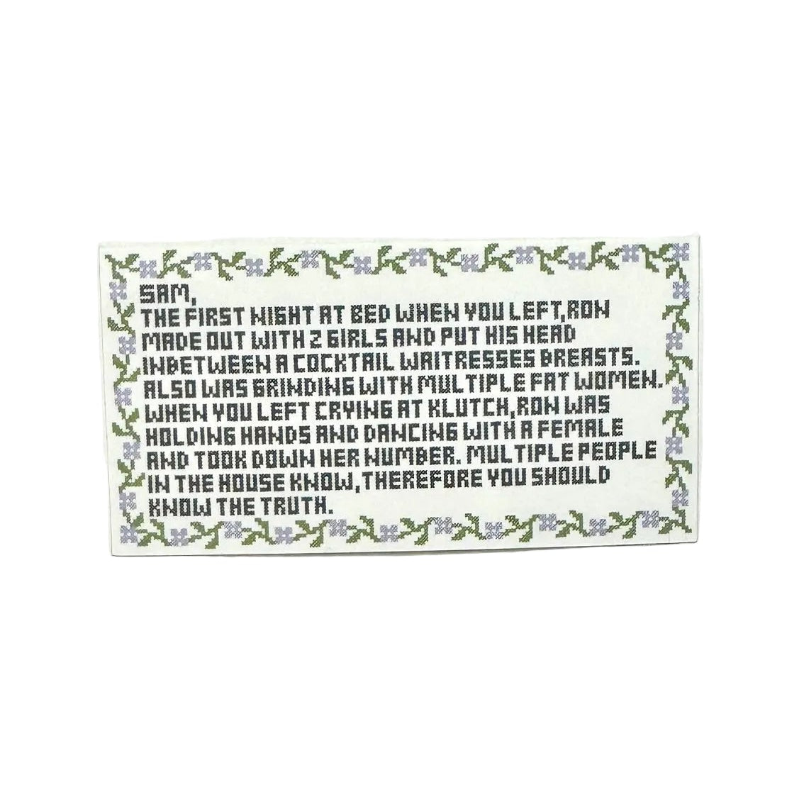 The Note Cross Stitch Sticker