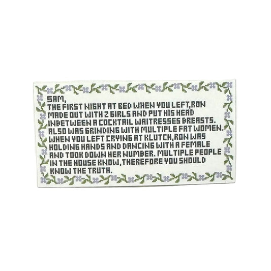 The Note Cross Stitch Sticker