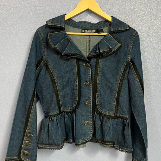 Y2K Denim and Lace Jacket (M)