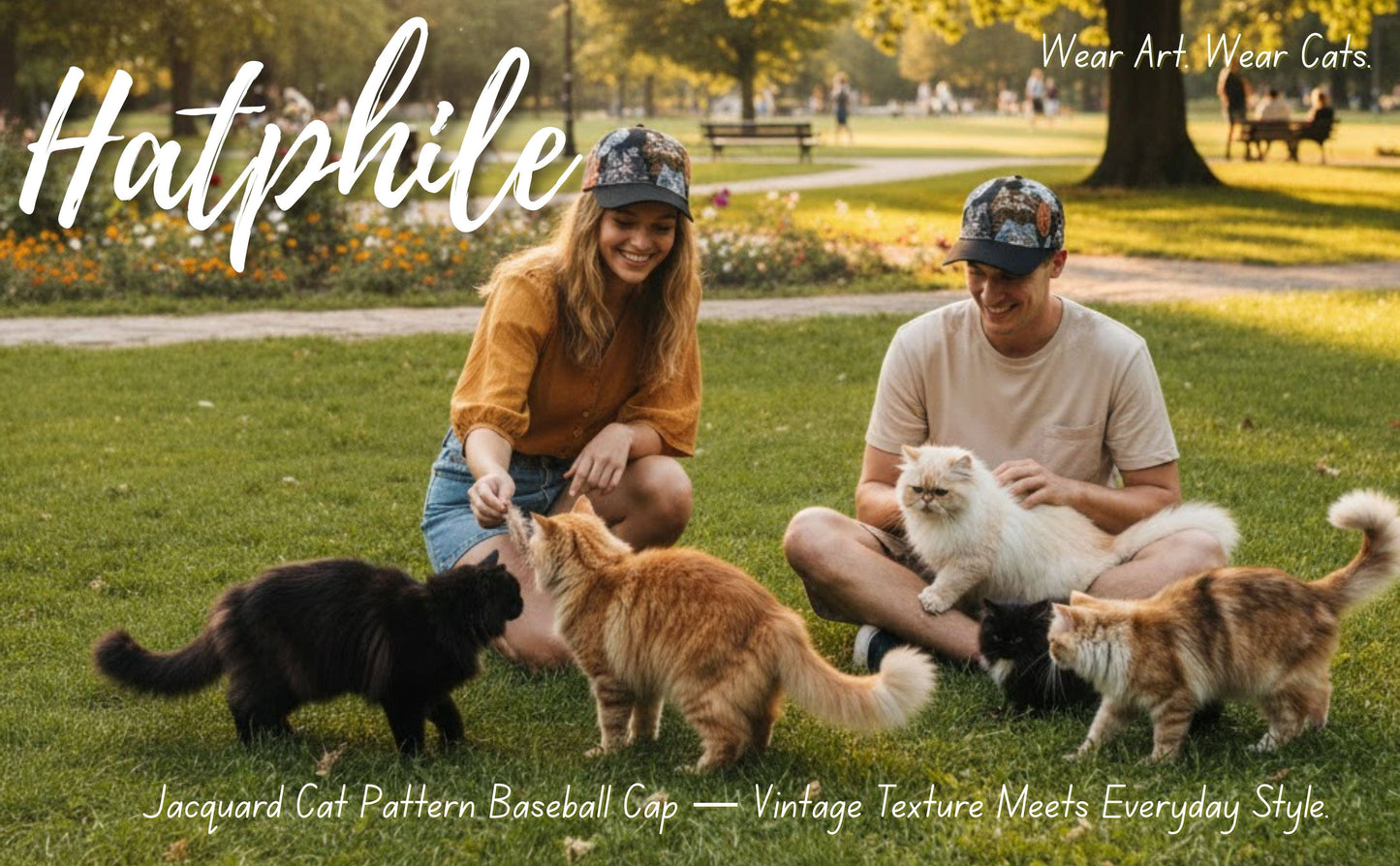 Jacquard Cat Tapestry Baseball Cap