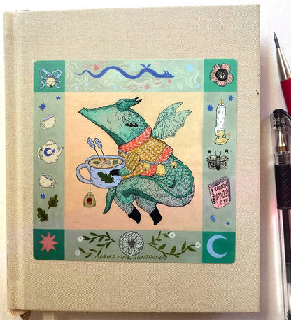 Dragon and Tea Sticker