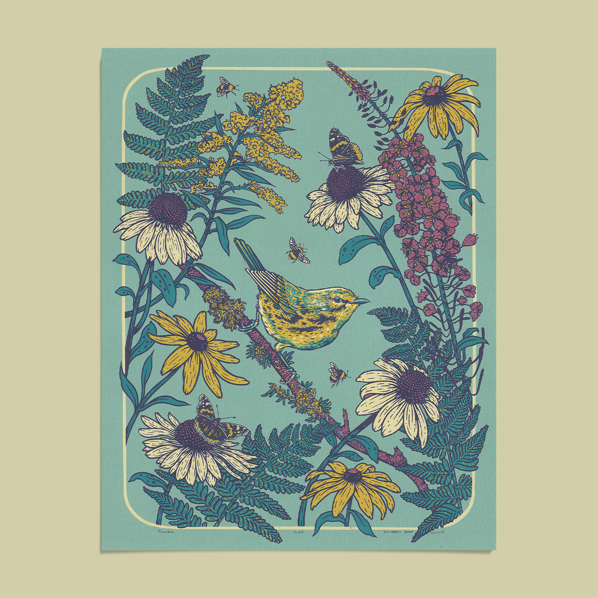 Prairie Warbler Giclee Print 11x14"