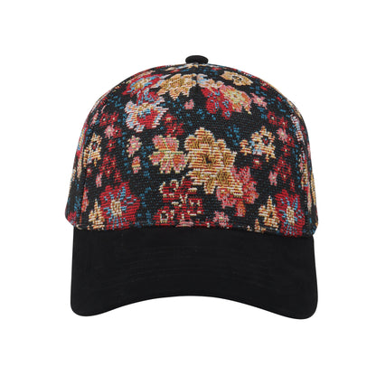 Dark Floral Tapestry Baseball Cap