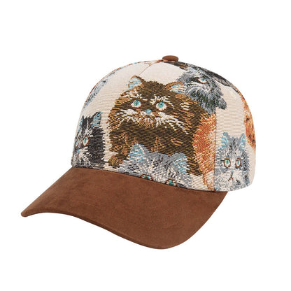 Jacquard Cat Tapestry Baseball Cap