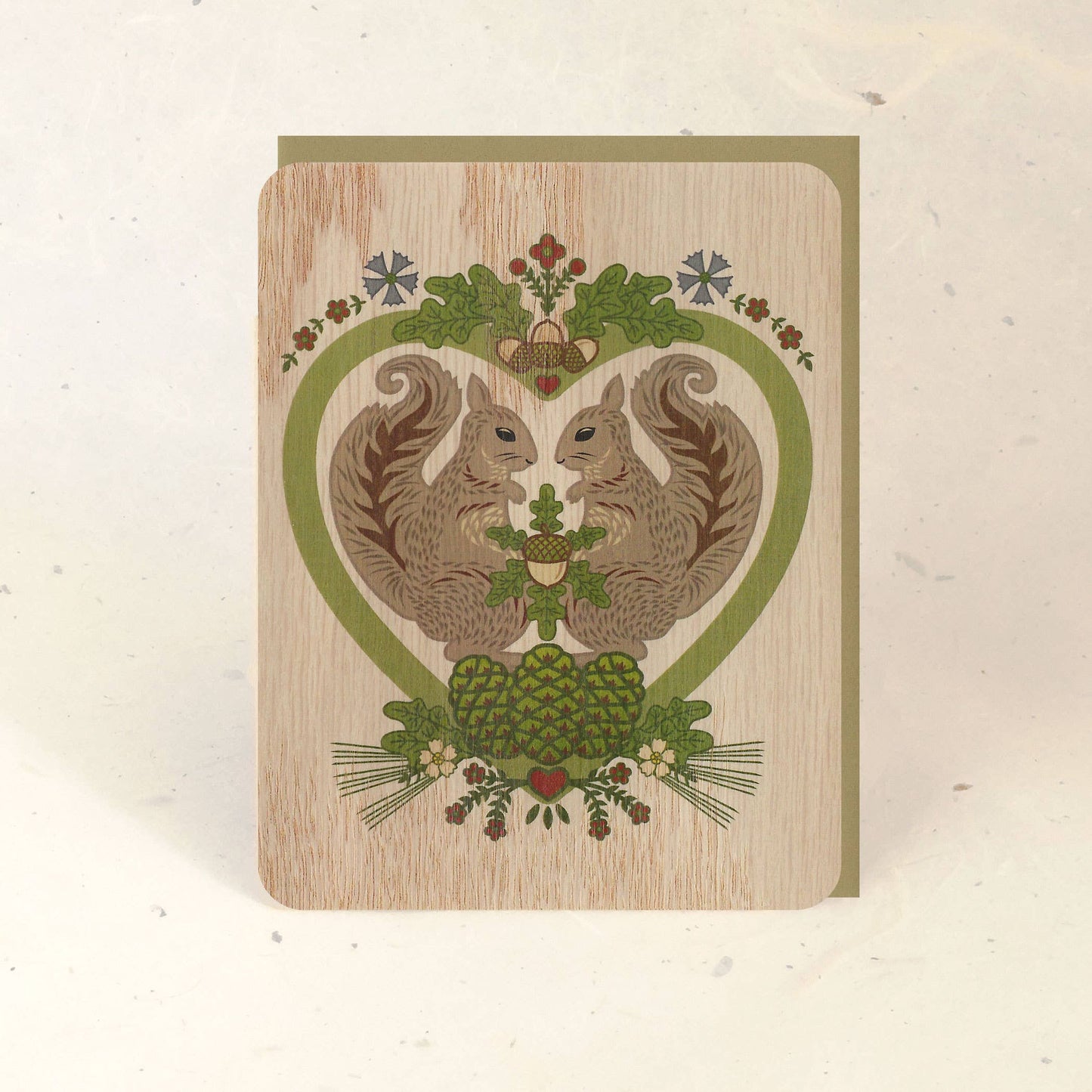 Squirrel Love Wood Greeting Card