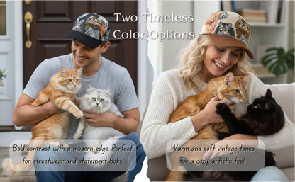 Jacquard Cat Tapestry Baseball Cap