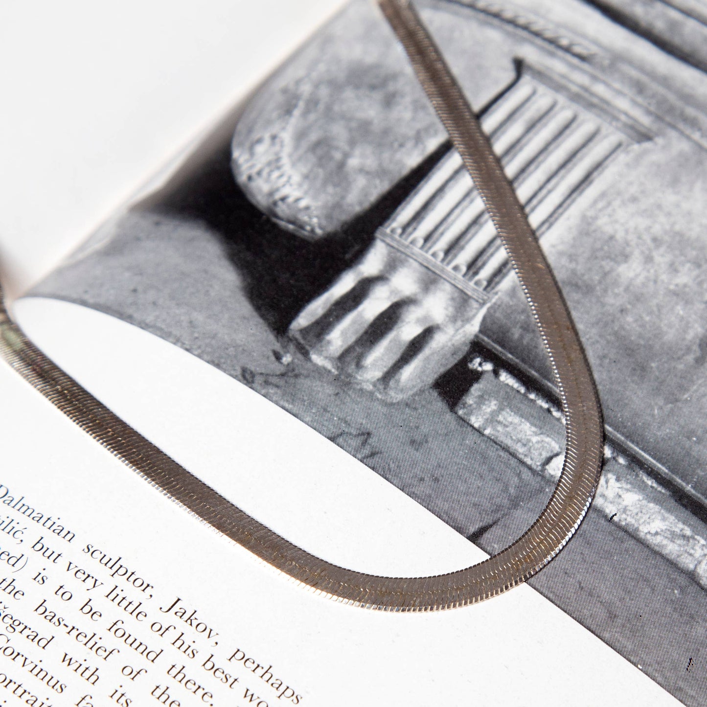 Vintage Flat Silver Snake Chain Necklace