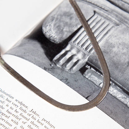 Vintage Flat Silver Snake Chain Necklace