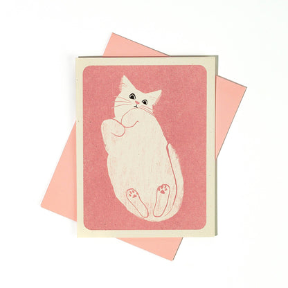 Cat on Glass - Risograph Card