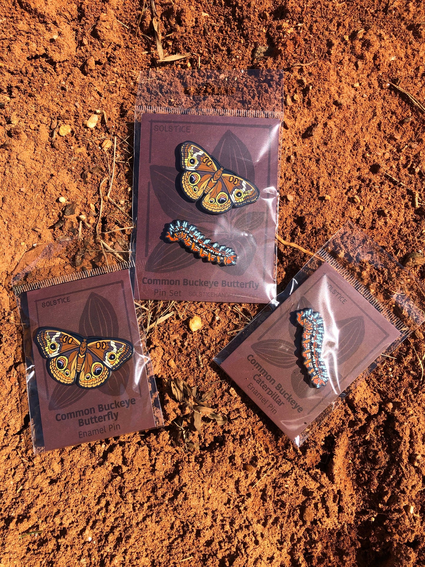 Common Buckeye Butterfly Pin Set