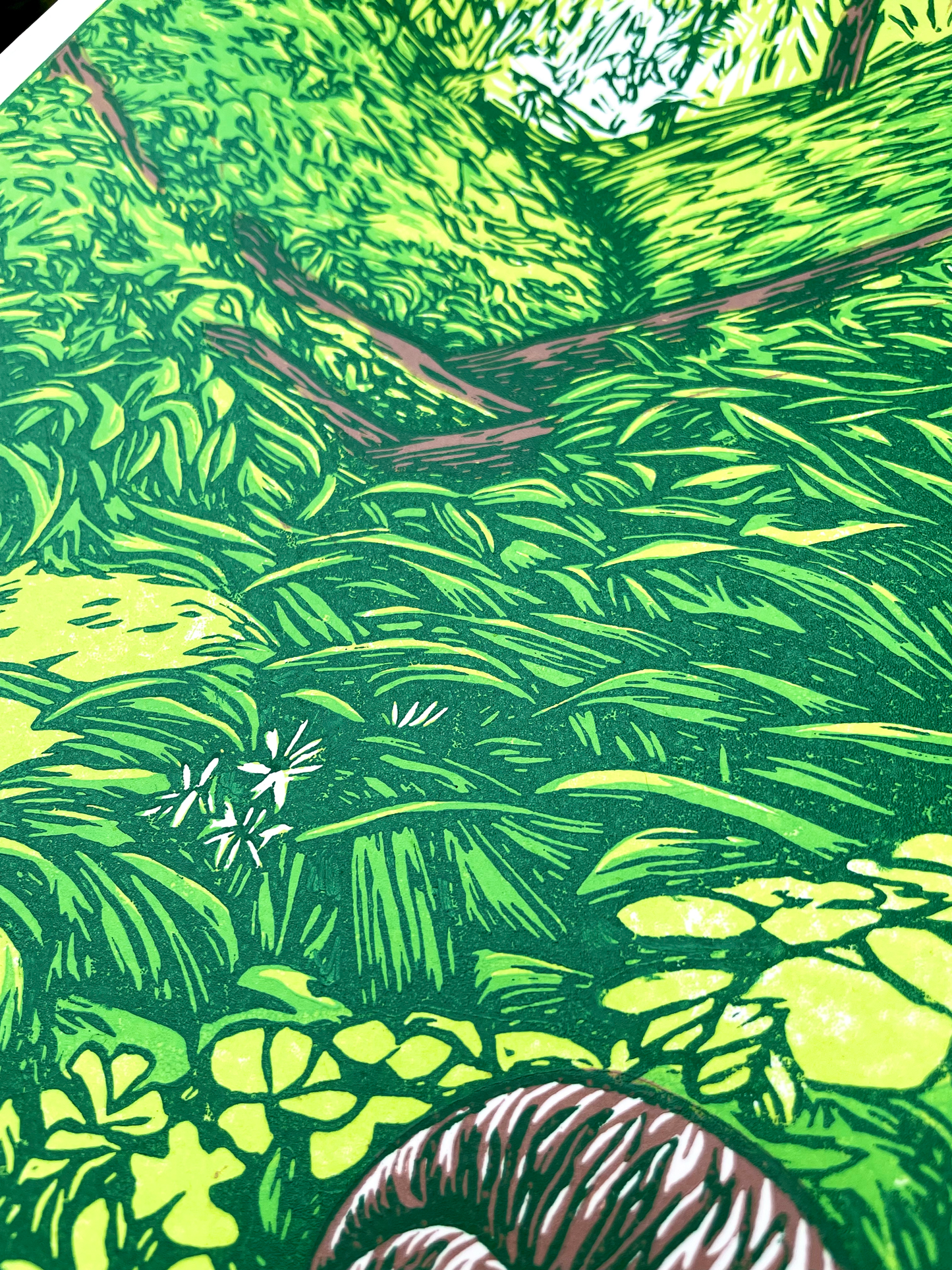 PNW Nature Linocut Print