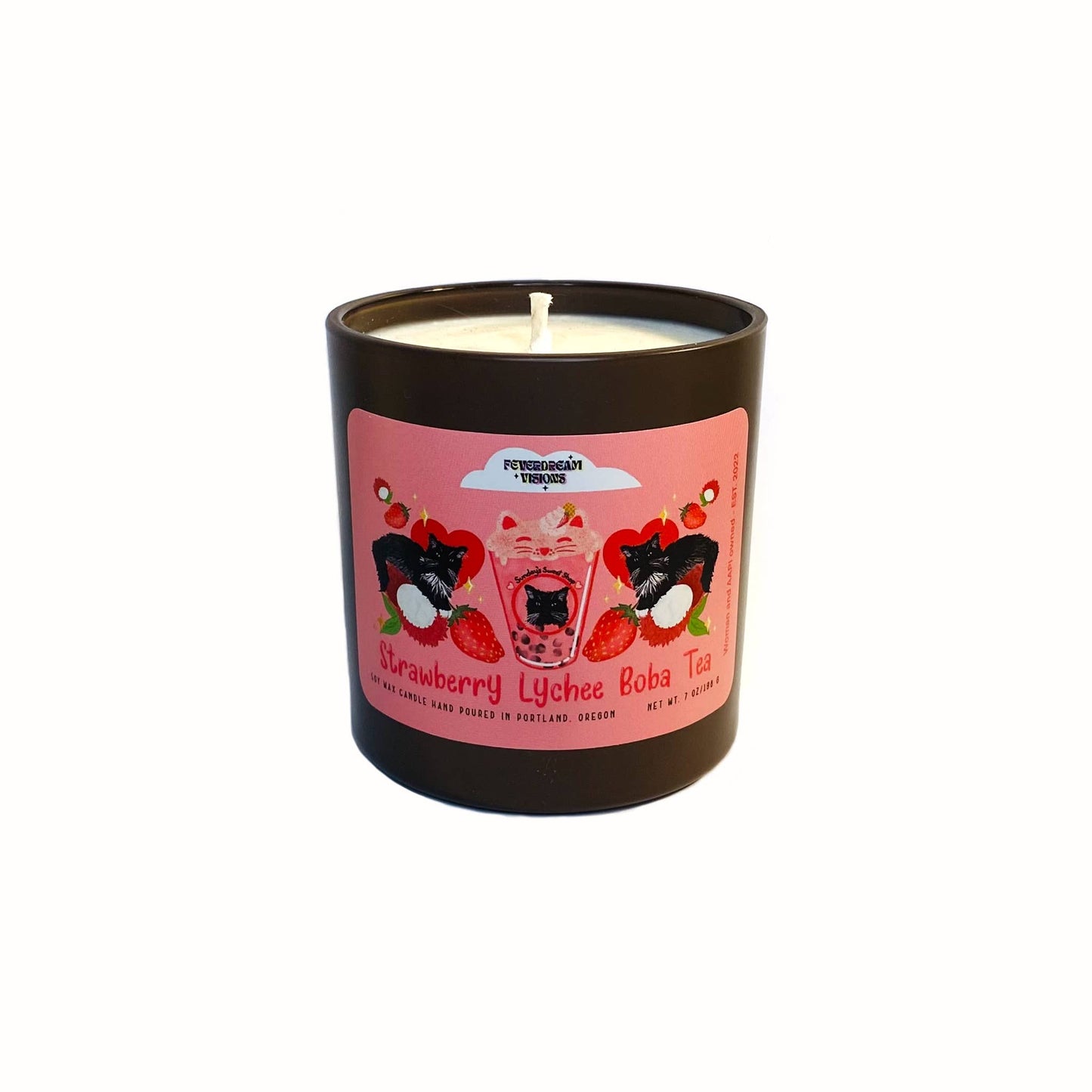 Strawberry Lychee Boba Tea Candle