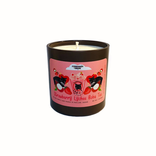 Strawberry Lychee Boba Tea Candle