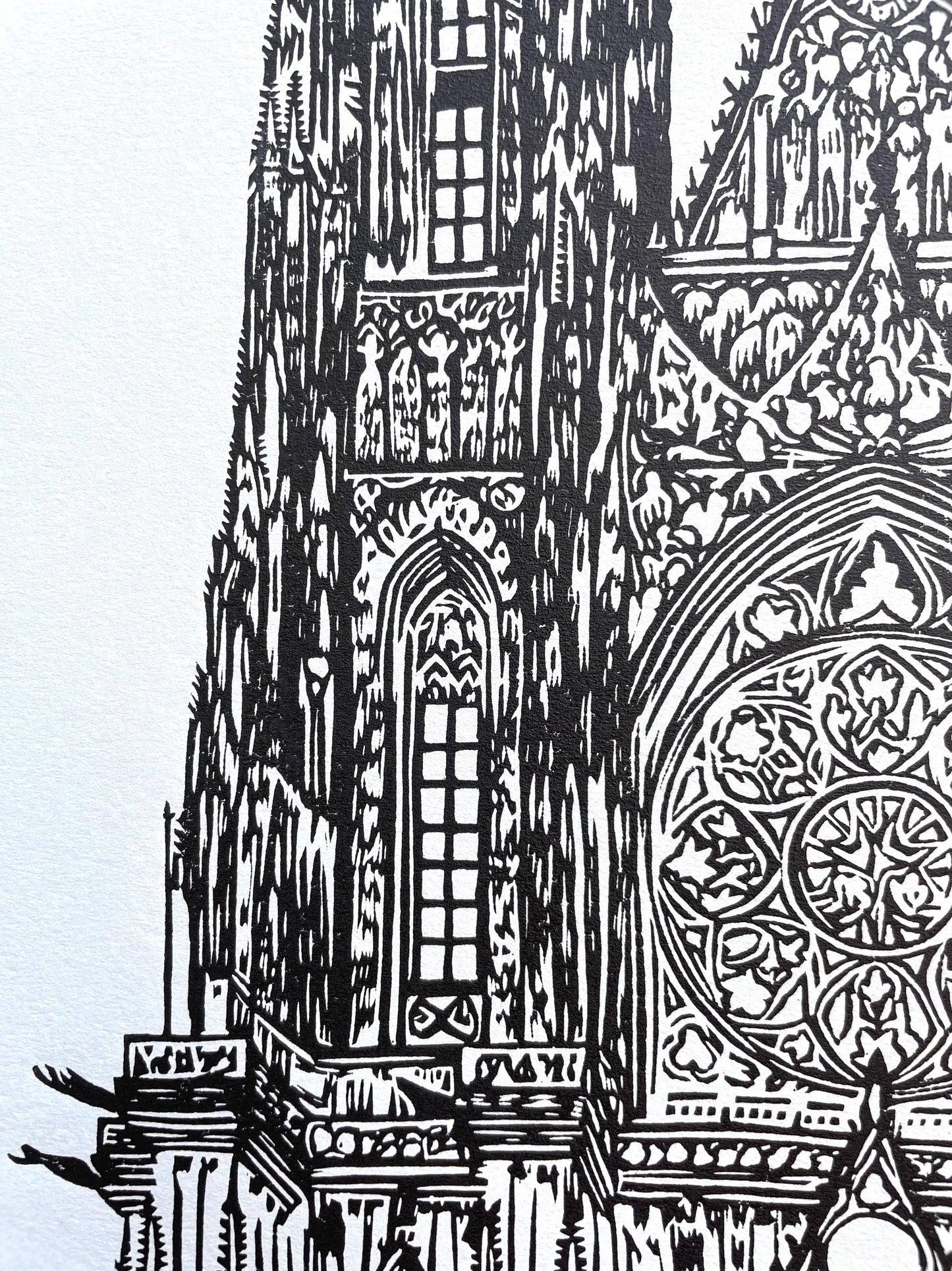 Gothic Cathedral Linocut Print