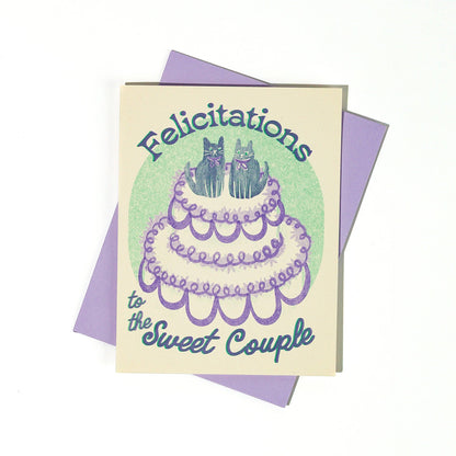 Felicitations to the Sweet Couple - Risograph Wedding Card