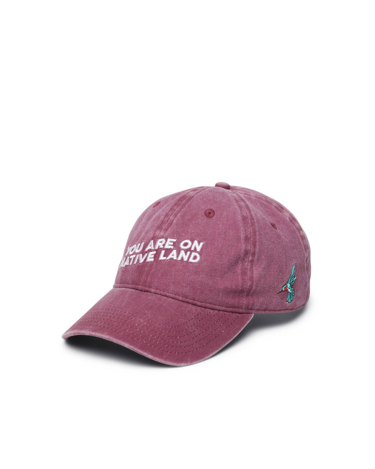 'YOU ARE ON NATIVE LAND' Dad Cap in Maroon